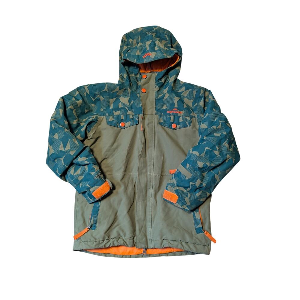 Kathmandu Boys ngx2 Waterproof Hooded Ski Jacket Green Orange Coat Size 8YRS